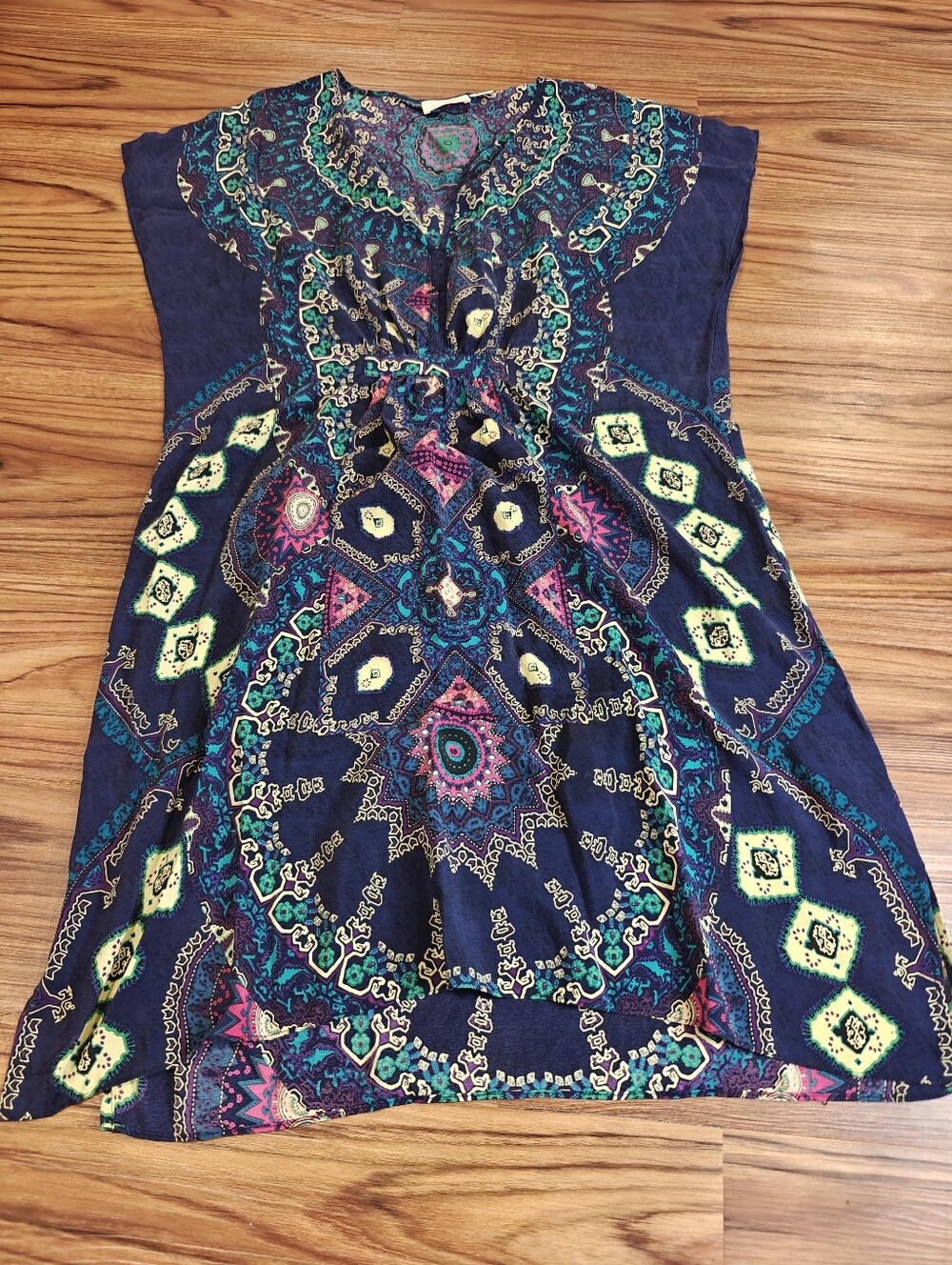 Maeve Navy Multicolor Mandala Print Casual Dress